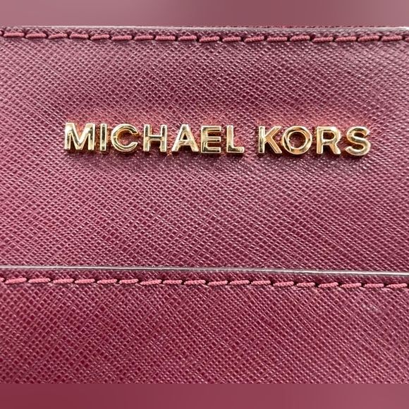 Michael Kors Burgundy Saffiano Leather Tote Authentic